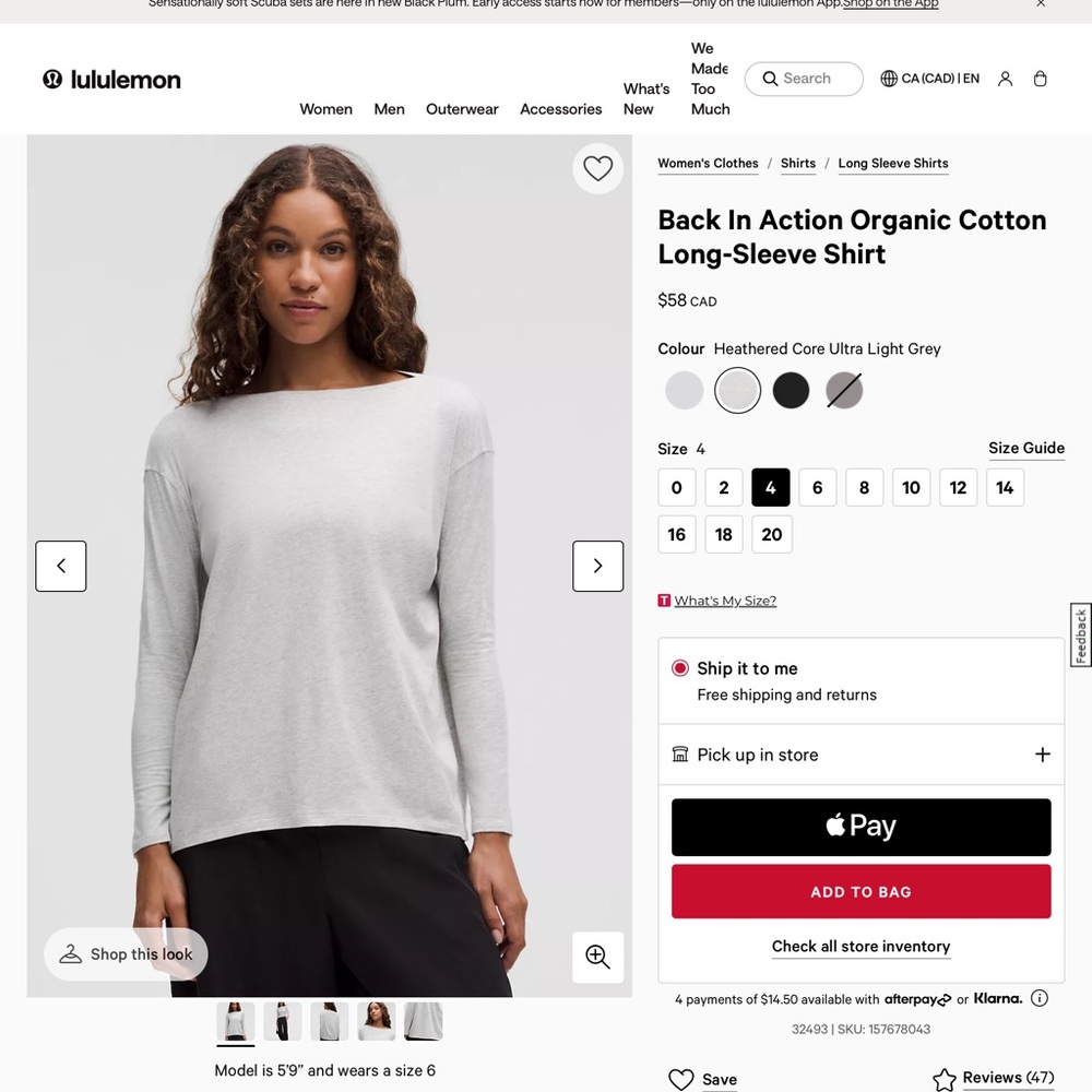 lululemon athletica Heathered Core Ultra Light Grey Long-Sleeve Shirt